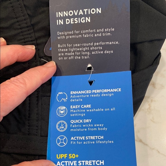 Surf & Swim Co. Short Hiking Swim E-Waist Utility Pockets Black Blue Size Large - Picture 14 of 14